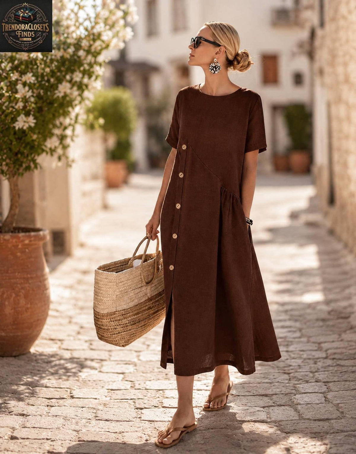 Handmade Women Summer Maxi Dress Elegant Short Sleeve Casual A Line Sun Dress