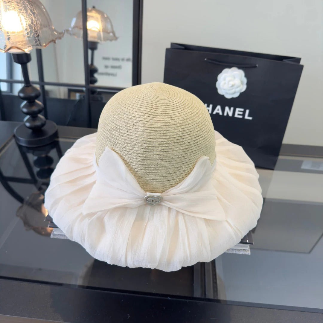 Chanel Bow-tie Beige Cream Bucket Hat 269014