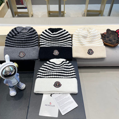 BEANIE HAT IN STELL BLACK MIX WHITE CASHMERE 436730