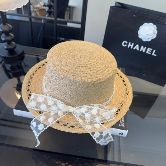 Chanel Bow-tie Straw Hat 279626