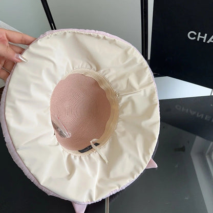 Chanel Straw Hat With Patchwork Bow 279511