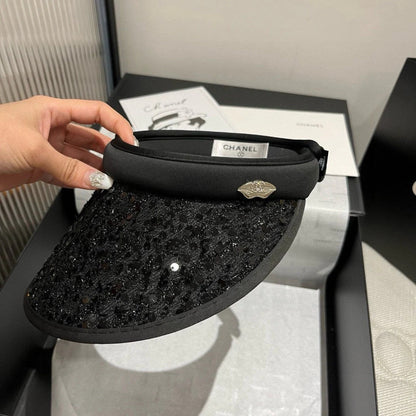 CC SUN HAT MODEL BLACK WITH SEQUINS 673928